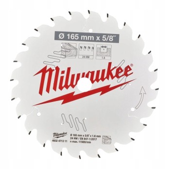 MILWAUKEE TARCZA PILARSKA DO DREWNA 165 x 5/8 24Z