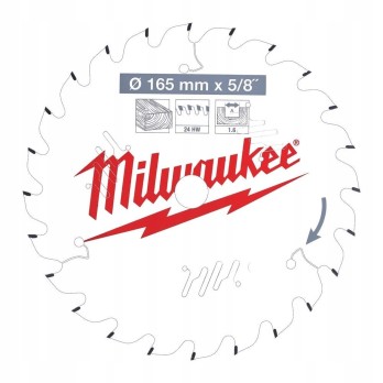 MILWAUKEE TARCZA PILARSKA DO DREWNA 165 x 5/8 24Z