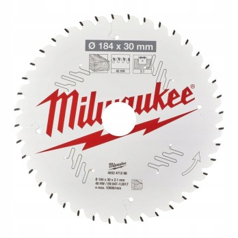 MILWAUKEE TARCZA PILARSKA DO DREWNA 184 x 30MM 40Z