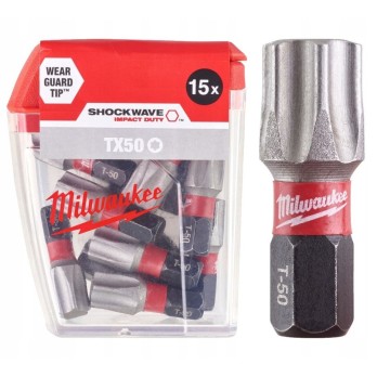 MILWAUKEE BIT UDAROWY SHOCKWAVE TX50 25MM - 15 SZT