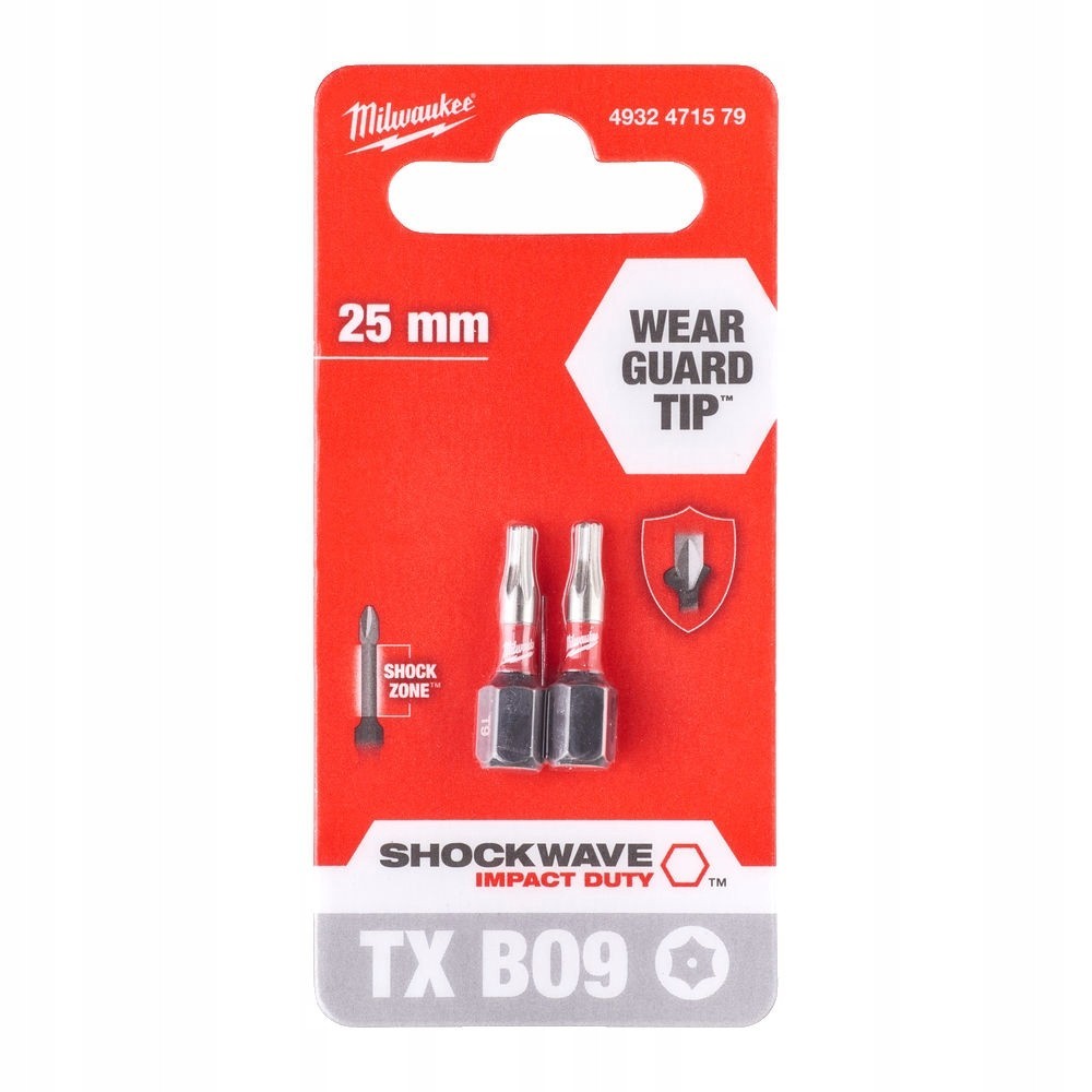 MILWAUKEE BITY UDAROWE TORX TX BO9 25MM - 2 SZT