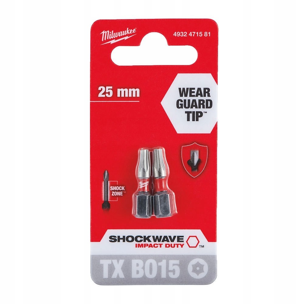 MILWAUKEE BITY UDAROWE TORX TX BO15 25MM - 2 SZT