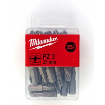 MILWAUKEE ZESTAW BITY Pozidriv PZ3 x 25MM - 25 SZT.