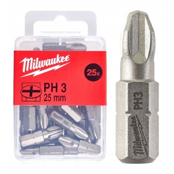 MILWAUKEE ZESTAW BITÓW PHILLIPS PH3 x 25MM - 25SZT