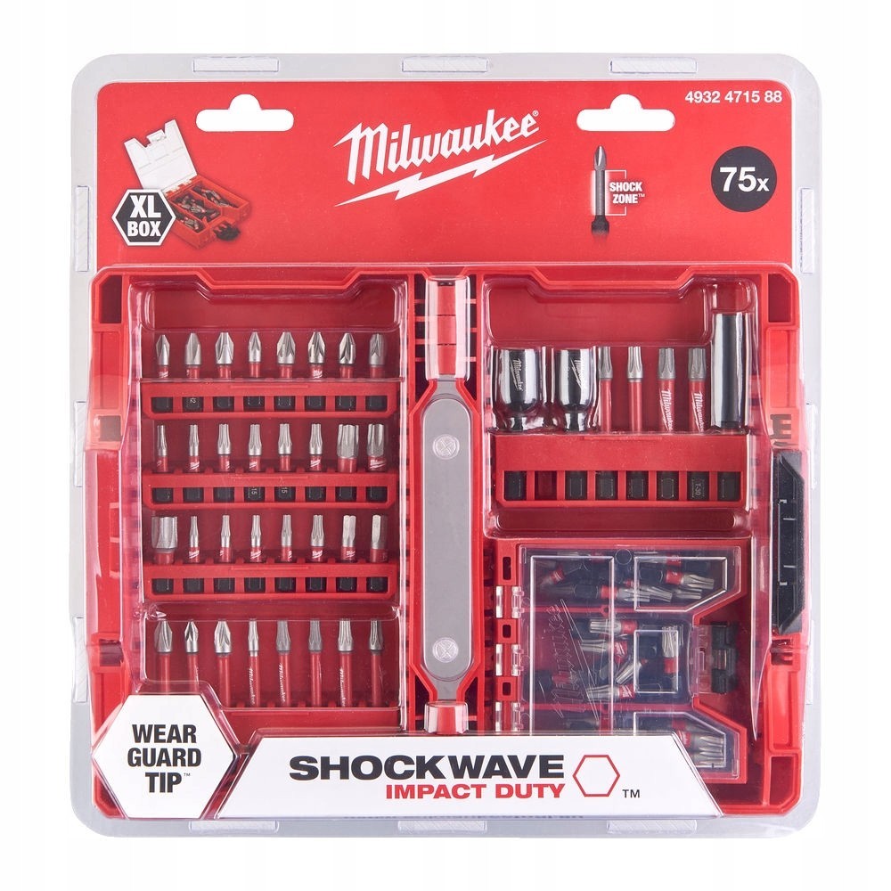 MILWAUKEE ZESTAW BITÓW UDAROWYCH SHOCKWAVE 75 SZT