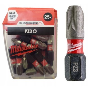 MILWAUKEE BIT UDAROWY SHOCKWAVE PZ3 25 MM 25 SZT.