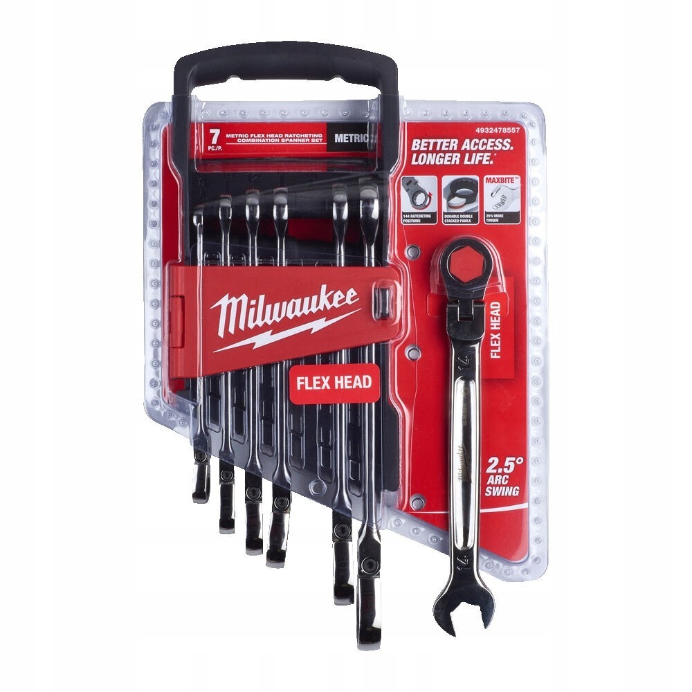 MILWAUKEE KLUCZE PŁASKO-OCZKOWE Z GRZECHOTKĄ 7PC