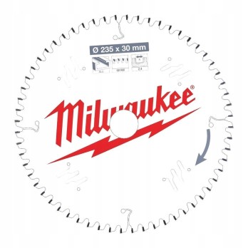 MILWAUKEE TARCZA TNĄCA DO ALUMINIUM 235 x 30MM 60 ZĘBÓW