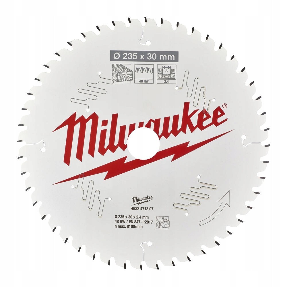 MILWAUKEE TARCZA PILARSKA DO DREWNA 235 x 30MM 48 ZĘBY