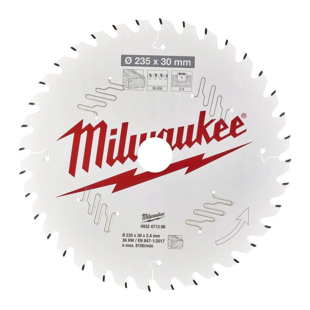 MILWAUKEE TARCZA PILARSKA DO DREWNA 235 x 30MM 36 ZĘBY