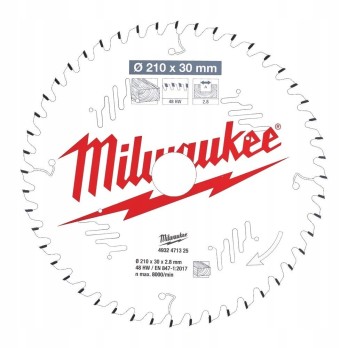 MILWAUKEE TARCZA PILARSKA DO DREWNA 210 x 30MM 48 ZĘBY