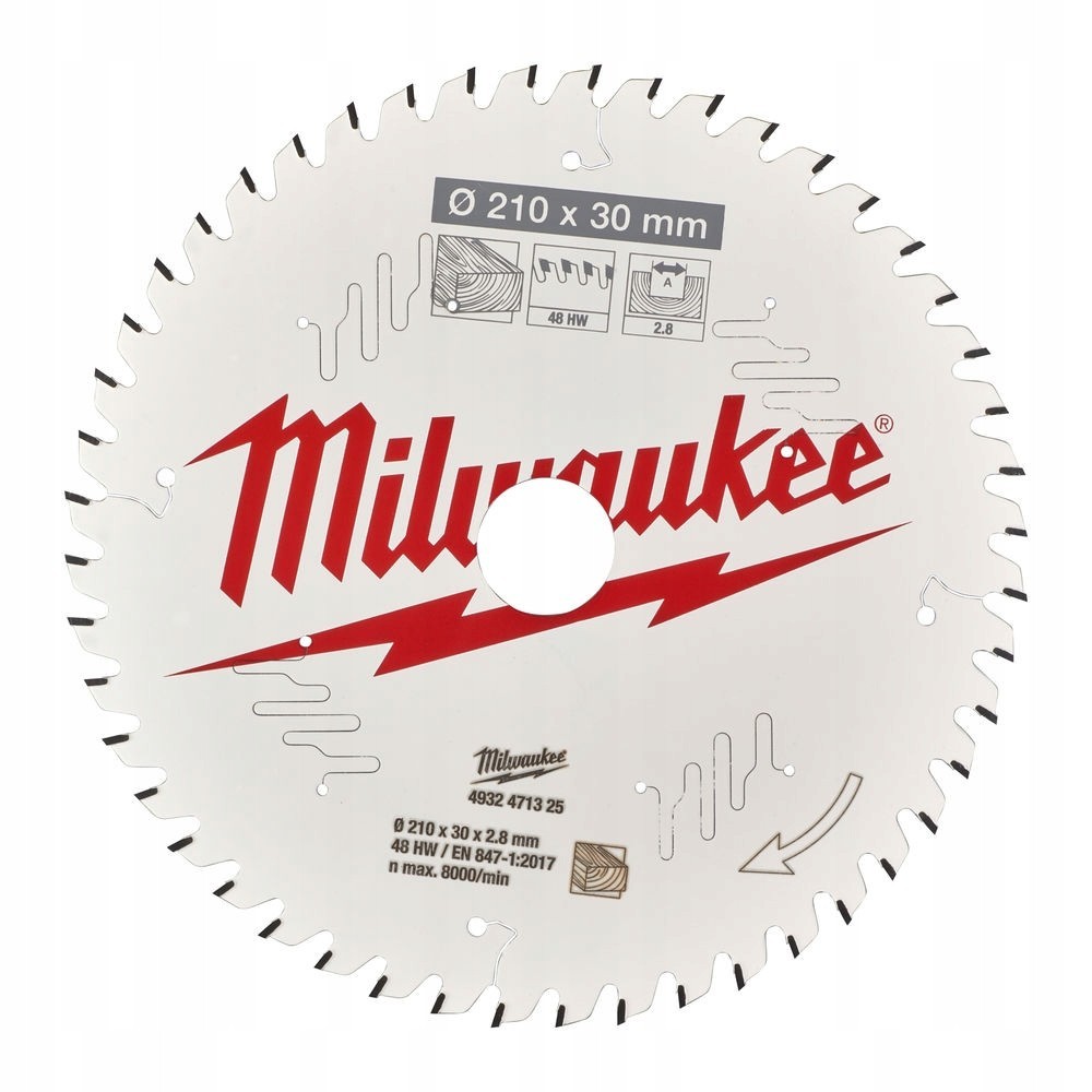 MILWAUKEE TARCZA PILARSKA DO DREWNA 210 x 30MM 48 ZĘBY