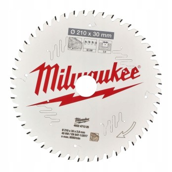 MILWAUKEE TARCZA PILARSKA DO DREWNA 210 x 30MM 48 ZĘBY