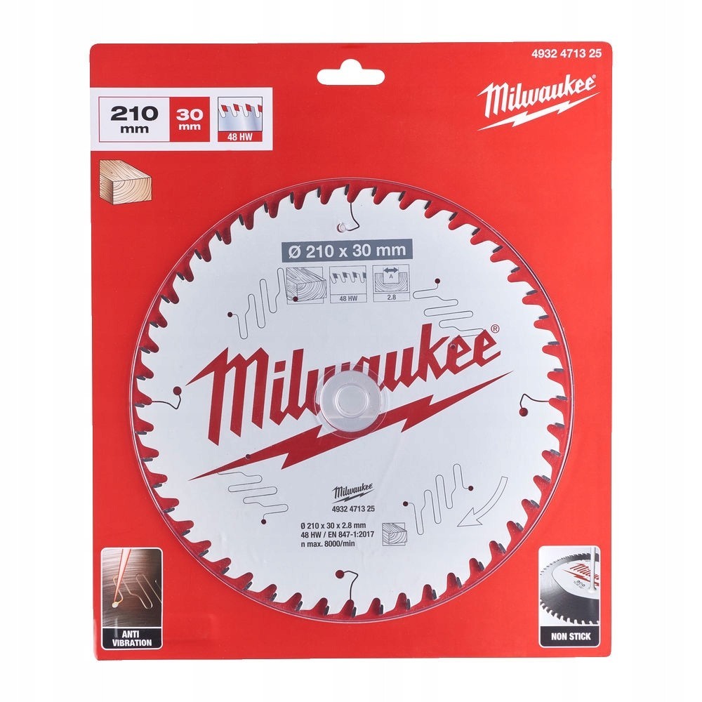 MILWAUKEE TARCZA PILARSKA DO DREWNA 210 x 30MM 48 ZĘBY