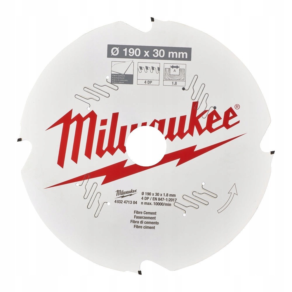 MILWAUKEE TARCZA PILARSKA DO CEMENTU 190 x 30MM 4Z