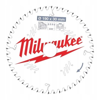 MILWAUKEE TARCZA DO DREWNA 190 x 30MM 48 ZĘBY