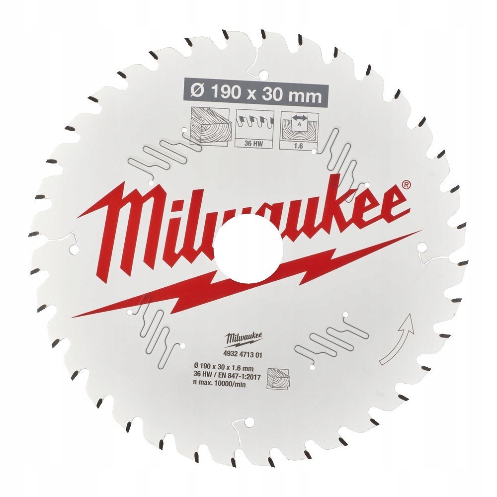 MILWAUKEE TARCZA DO DREWNA 190 x 30MM 36 ZĘBY