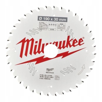 MILWAUKEE TARCZA DO DREWNA 190 x 30MM 36 ZĘBY