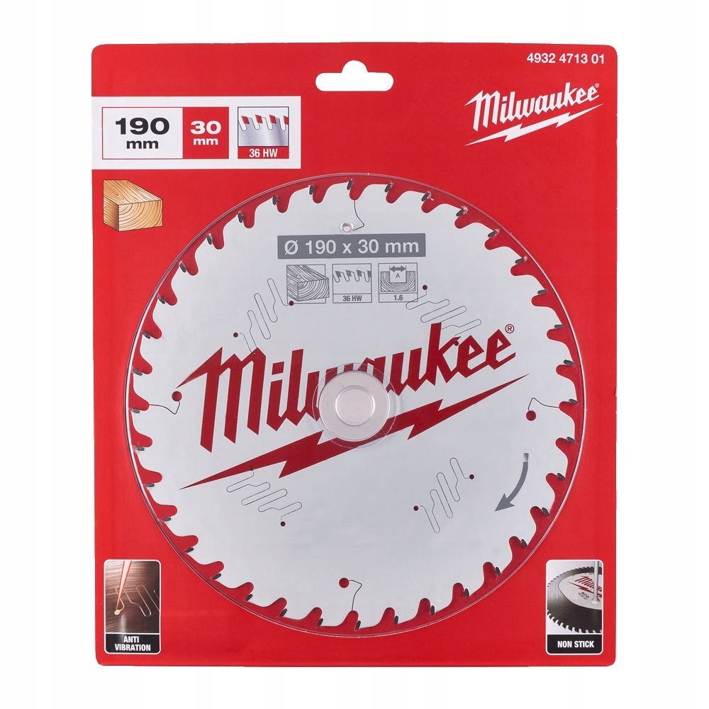 MILWAUKEE TARCZA DO DREWNA 190 x 30MM 36 ZĘBY