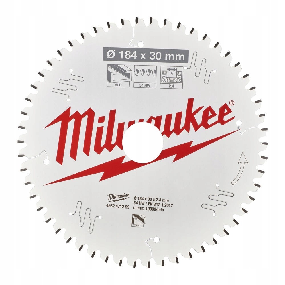 MILWAUKEE TARCZA TNĄCA DO ALUMINIUM 184 x 30MM 54 ZĘZBY