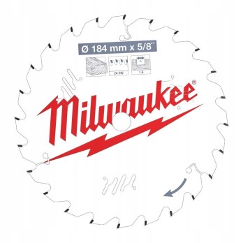 MILWAUKEE TARCZA DO DREWNA 184 x 5/8MM 24 ZĘBY
