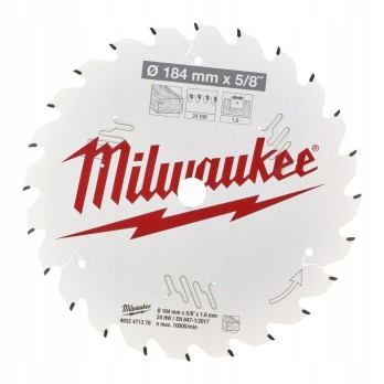 MILWAUKEE TARCZA DO DREWNA 184 x 5/8MM 24 ZĘBY