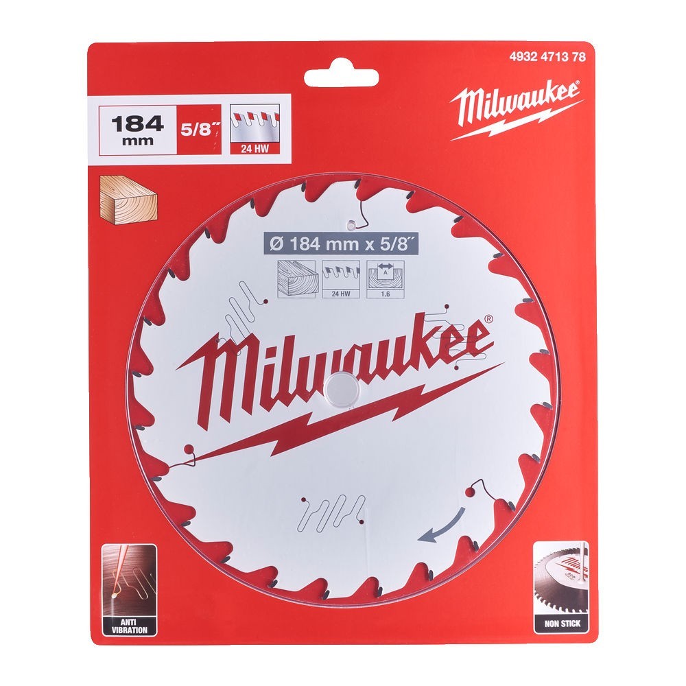 MILWAUKEE TARCZA DO DREWNA 184 x 5/8MM 24 ZĘBY
