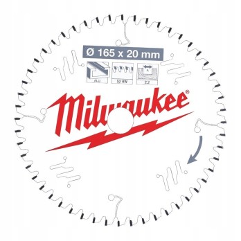 MILWAUKEE TARCZA TNĄCA DO ALUMINIUM 165 x 20MM 48Z