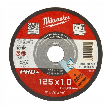 MILWAUKEE TARCZA TNĄCA DO METALU 125 x 1 MM PRO +