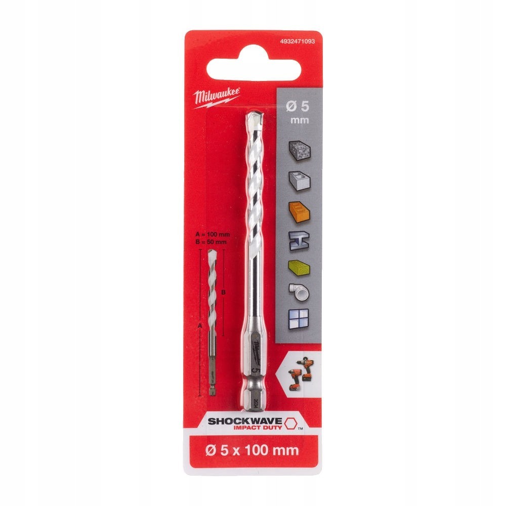 MILWAUKEE WIERTŁO UNIWERSALNE UDAROWE 5x100 MM
