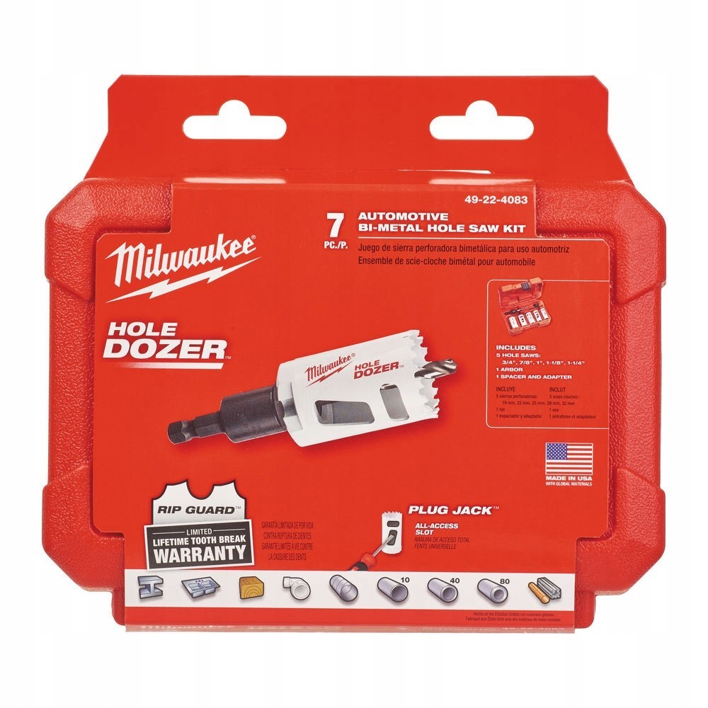 MILWAUKEE ZESTAW OTWORNIC DO METALU KOBALTOWE 7 PC