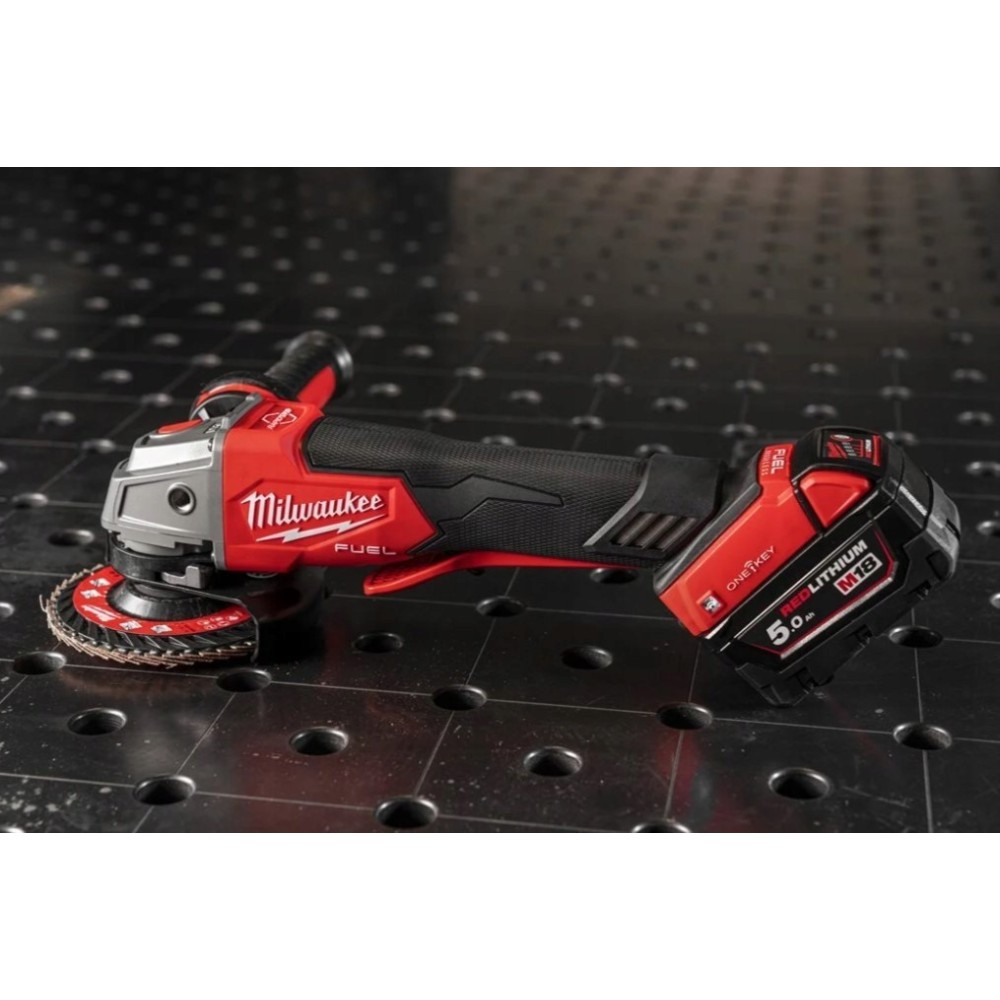 MILWAUKEE M18 ONEFSAG125XPDB SZLIFIERKA KĄTOWA Z HAMULCEM I WŁĄCZNIKIEM ŁOPATKOWYM ONE-KEY