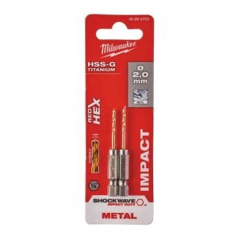 MILWAUKEE HSS-G HEX TITANIUM WIERTŁO DO METALU 2MM