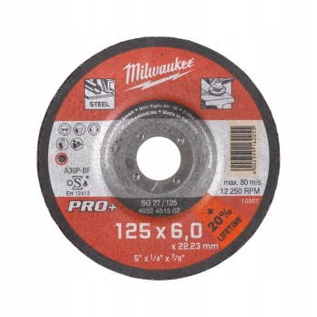 MILWAUKEE TARCZA DO SZLIFOWANIA METALU FI 125x6 mm 1 SZT.