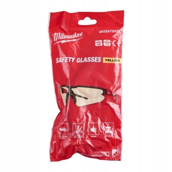 MILWAUKEE ZESTAW OKULARY OCHRONNE ŻÓŁTE SZKŁA Z ETUI