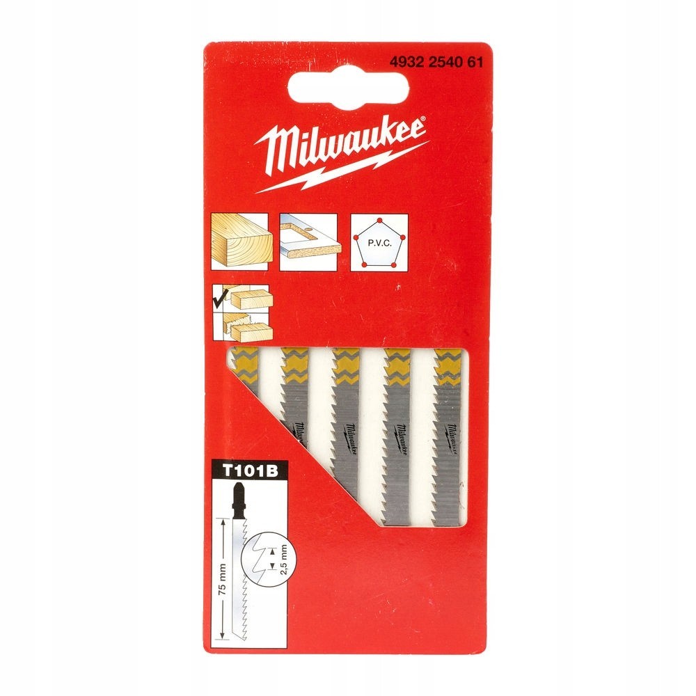 MILWAUKEE T 101 B BRZESZCZOT DO DREWNA 75/2,5- 5 SZT.