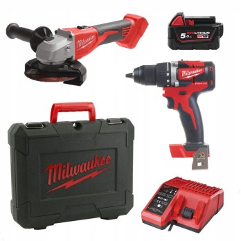 MILWAUKEE SZLIFIERKA KĄTOWA BLSAG125X-0 WIERTARKO WKRĘTARKA M18 CBLDD AKU