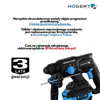 HOGERT TECHNIK BEZSZCZOTKOWA SZLIFIERKA KĄTOWA HT2E231-0AG 125MM 18V HOEGERT