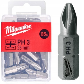 MILWAUKEE BIT PHILLIPS PH 3 x 25 MM- 25 SZT.