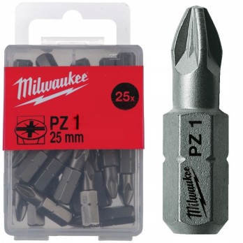 MILWAUKEE BIT POZIDRIV PZ1 x 25 MM 60 HRC- 25 SZT.