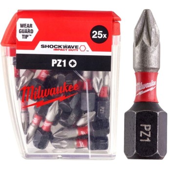 MILWAUKEE BIT POZIDRIV PZ1 x 25 MM 60 HRC- 25 SZT.