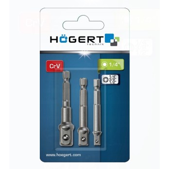 HOGERT TECHNIK ZESTAW ADAPTERÓW HEX DO NASADEK 1/4", 3/8", 1/2"