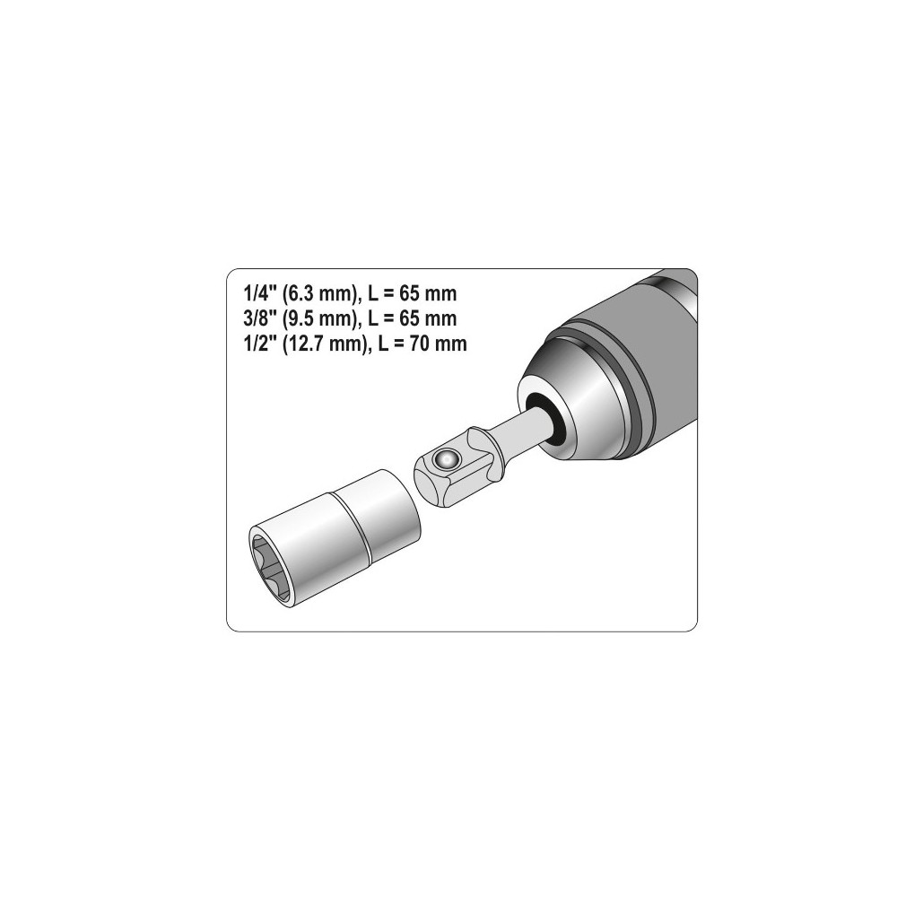 HOGERT TECHNIK ZESTAW ADAPTERÓW HEX DO NASADEK 1/4", 3/8", 1/2"