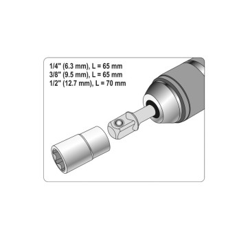 HOGERT TECHNIK ZESTAW ADAPTERÓW HEX DO NASADEK 1/4", 3/8", 1/2"