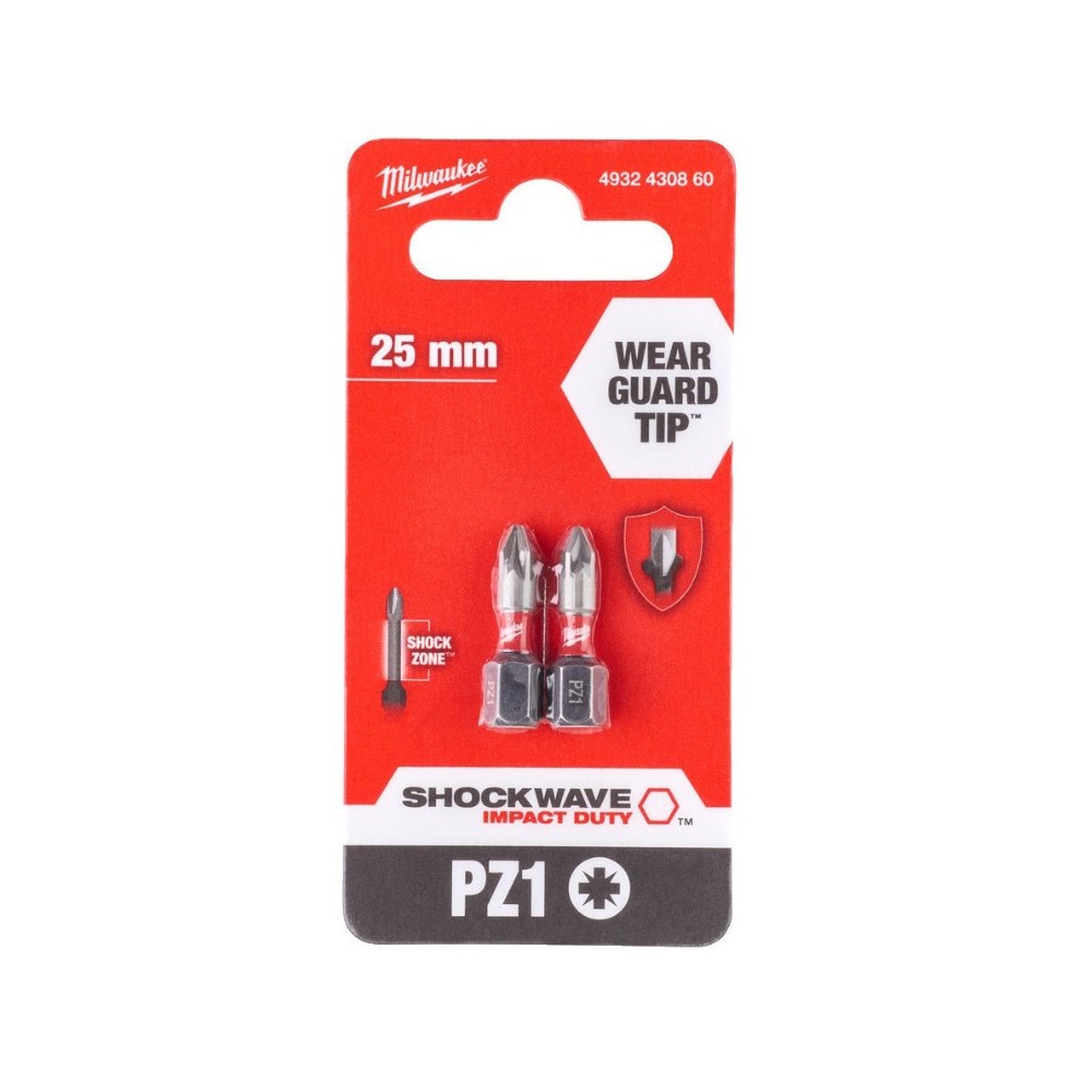 MILWAUKEE BIT UDAROWY POZIDRIV PZ1 X 25 MM- 2 SZT.