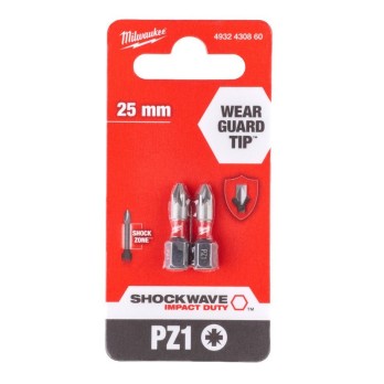 MILWAUKEE BIT UDAROWY POZIDRIV PZ1 X 25 MM- 2 SZT.