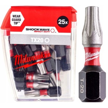 MILWAUKEE BIT UDAROWY SHOCKWAVE IMPACT DUTY DO ŚRUB TORX TX20 x 25 MM- 25 szt.