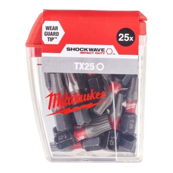 MILWAUKEE BIT UDAROWY SHOCKWAVE DO ŚRUB TORX, TX25 x 25 MM- 25 SZT.