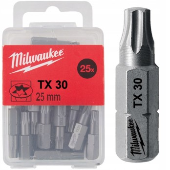 MILWAUKEE BIT STANDARDOWY TORX TX30 x 25 mm- 25 SZT.