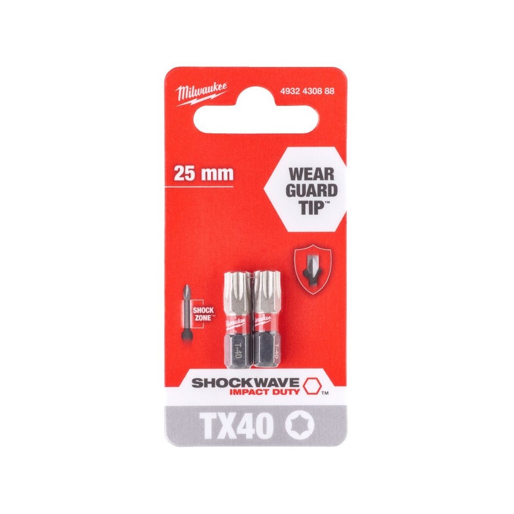 MILWAUKEE BIT UDAROWY TORX TX40 x 25 mm -2 SZT.